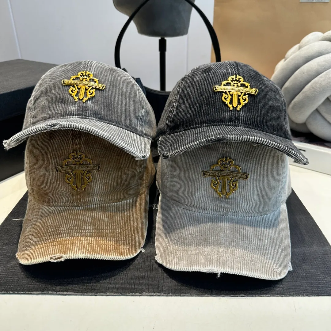 P50 Chrome Hearts 💓Early spring Korean style fashion retro distressed hole hat worn design versatile baseball cap peaked cap